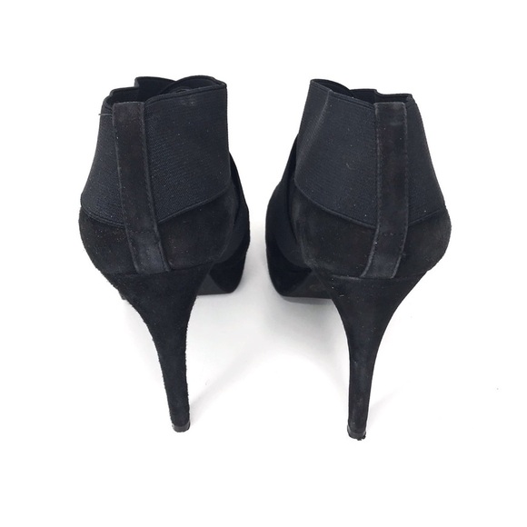 Jessica Simpson Leather Stretch Black‎ Leather Suede Platform Ankle Bootie 9.5 B - Picture 3 of 10